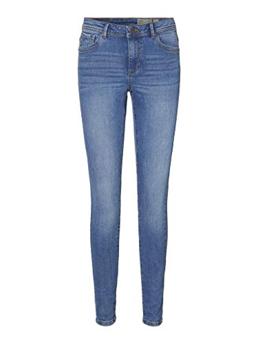 VERO MODA Damen VMTANYA MR S Piping Jeans VI349 GA 10222531, Medium Blue Denim, M/32