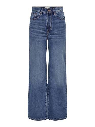 ONLY Damen Onlhope Ex Hw Wide Dnm Add465 Noos Jeans, Medium Blue Denim, 29W / 32L EU