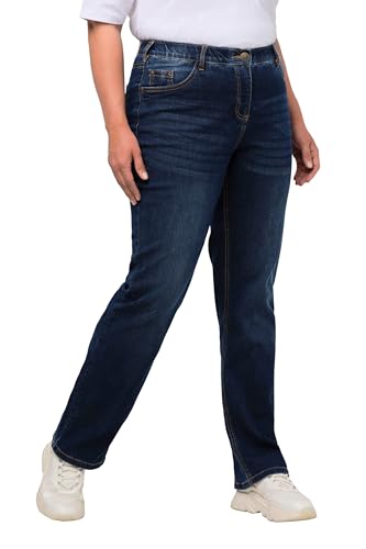 Ulla Popken Damen Straight-jeans Jeans, Blue Denim, 36W / 32L EU