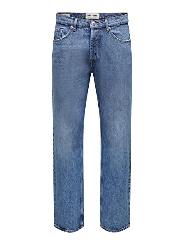 ONLY & SONS Herren Jeans ONSEDGE Loose 4939 - Relaxed Fit - Medium Blue Denim, Größe:29W / 34L, Farbvariante:Medium Blue Denim 22024939