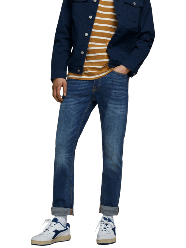 Jack & Jones Herren Jeans JJITIM JJORIGINAL AM 782 50SPS - Slim Fit - Blau - Blue Denim