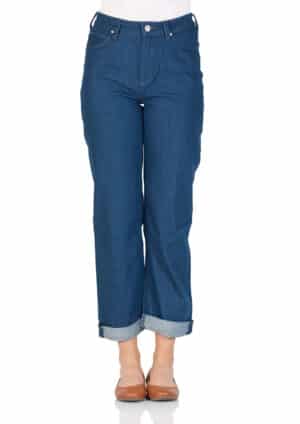 Lee Damen Jeans Mom - Relaxed Fit - Blau - Rinse