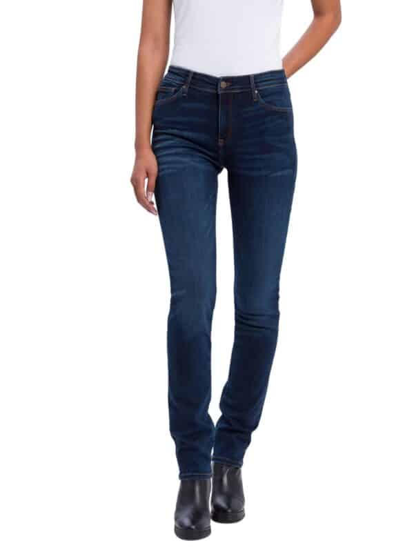 Cross Jeans Damen Jeans Anya - Slim Fit - Blau - Dark Blue