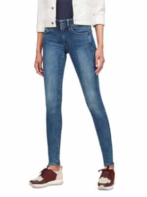 G-Star Damen Jeans Lynn Mid Waist Super Skinny Fit - Blau - Faded Blue