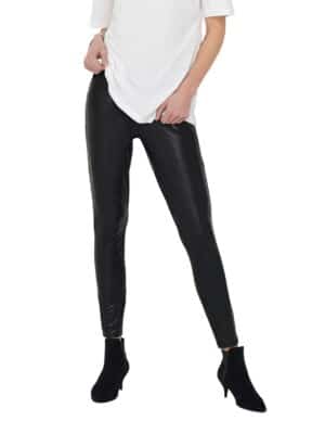 Only Damen Leggings Leggins Hose ONLCOOL COATED - Schwarz - Black