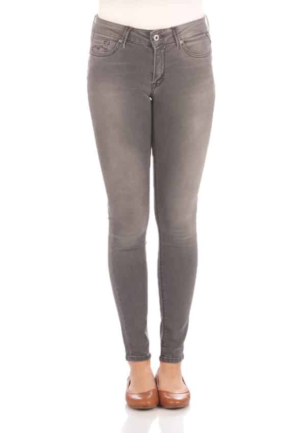 Replay Damen Jeans New Luz - Skinny Fit - Grau - Dark Grey Denim