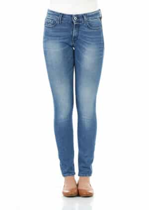 Replay Damen Jeans New Luz - Skinny Fit - Blau - Medium Blue Denim