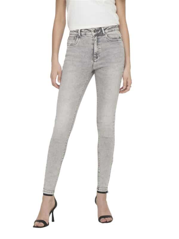 Only Damen Jeans ONLMILA HW SK ANK BB BJ755 - Skinny Fit - Grau - Light Grey Denim