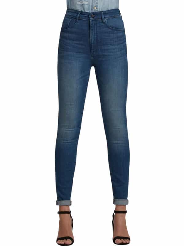 G-Star Damen Jeans Kafey Ultra High Skinny - Blau - Faded Neptun Blue