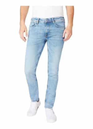 Pepe Jeans Herren Jeans Stanley - Tapered Fit - Blau - Light Used Wiser