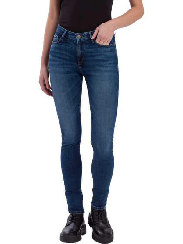 Cross Jeans Damen Jeans Alan - Skinny Fit - Blau - Ocean Blue