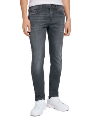 Tom Tailor Denim Herren Jeans Piers - Slim Fit - Grau - Used Dark Stone Grey Denim