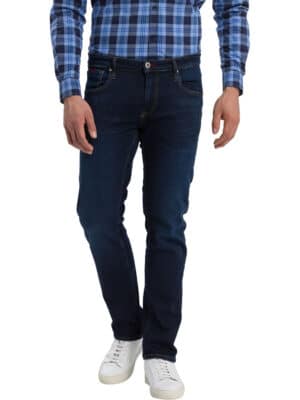 Cross Jeans Herren Jeans Damien - Slim Fit - Blau - Flex Dark Blue