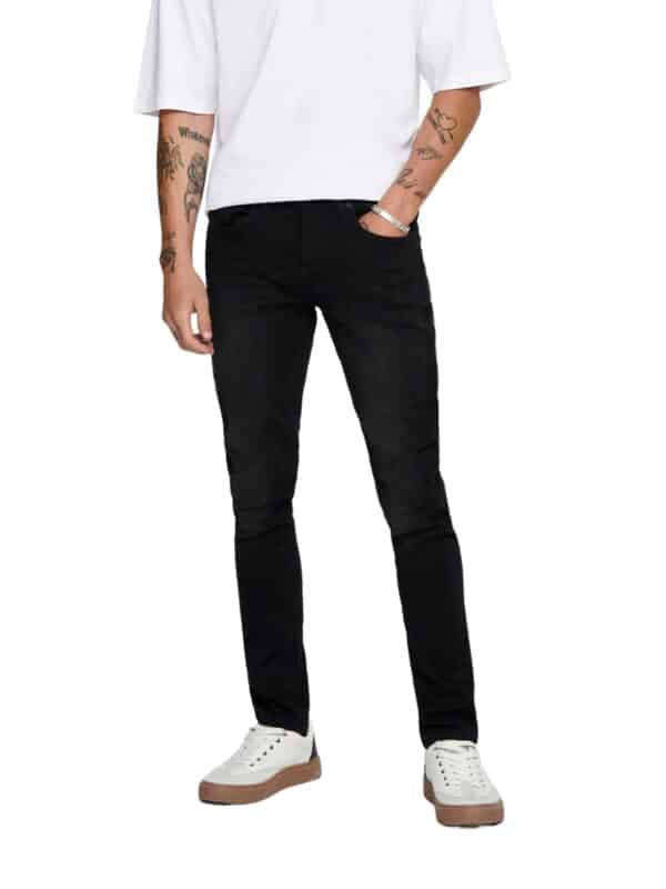 Only & Sons Herren Jeans ONSLOOM JOG 7451 - Slim Fit - Schwarz - Black