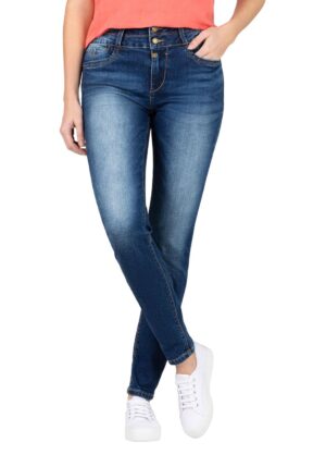 TIMEZONE Damen Jeans SLIM ENAYTZ WOMANSHAPE - Slim Fit - Blau - Grape Blue Wash