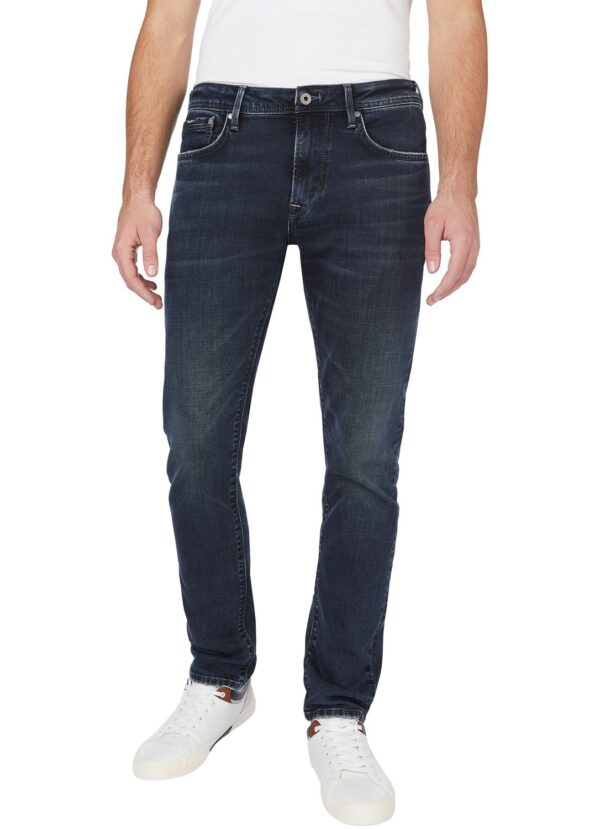 Pepe Jeans Herren Jeans STANLEY - Tapered Fit - Blau - Blue Black Wiser