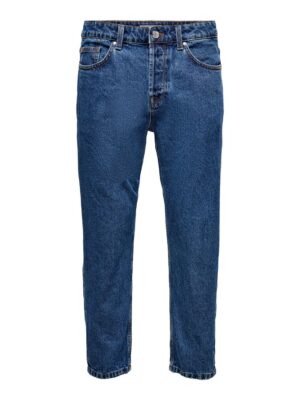 Only & Sons Herren Jeans ONSAVI BEAM PK 1420 - Regular Fit - Blau - Blue Denim