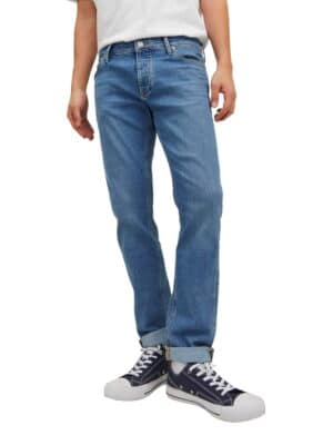 Jack & Jones Herren Jeans JJIGLENN JJEVAN AM 377- Slim Fit - Blau - Blue Denim