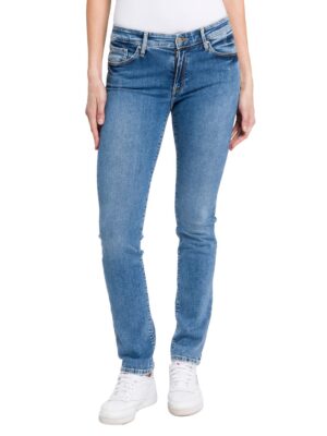 Cross Jeans Damen Jeans ANYA - Slim Fit - Blau - Blue Denim