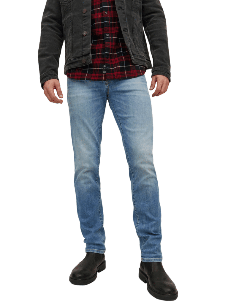 Jack & Jones Herren Jeans JJITIM JJDAVIS JJ 074 - Slim Fit - Blau - Blue Denim