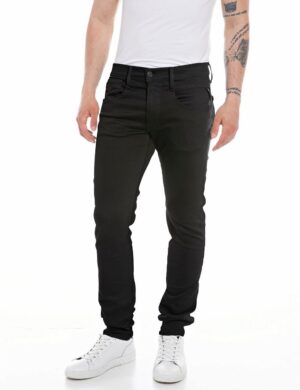 Replay Herren Hyperflex Jeans ANBASS - Slim Fit - Schwarz - Black Denim